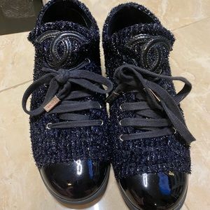 Chanel Navy Sneakers